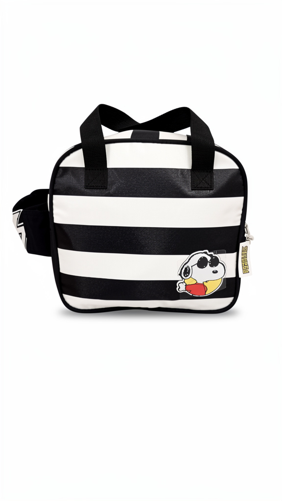 Lonchera de snopy blanco con negro