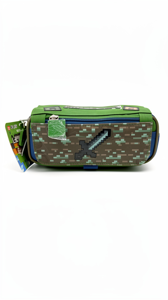 Lapicera de Minecraft verde con gris