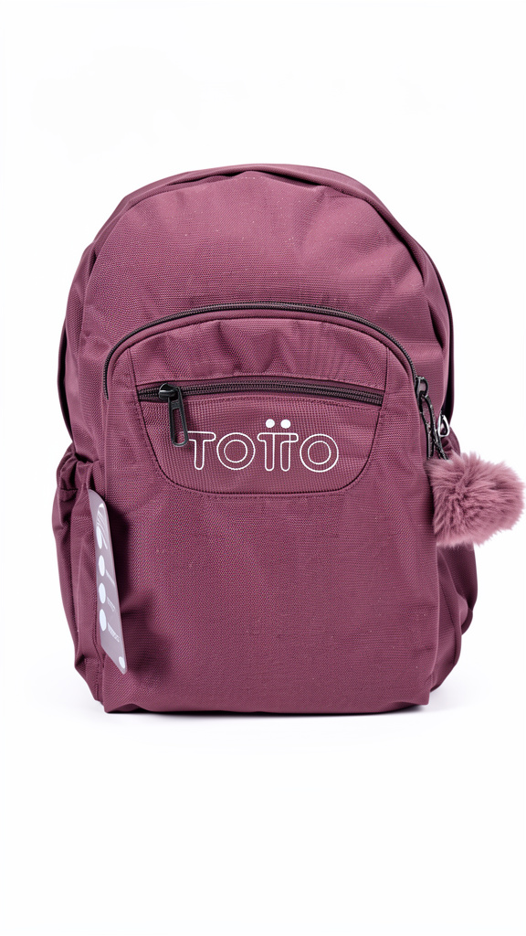 Mochila Totto Color vino con brillos