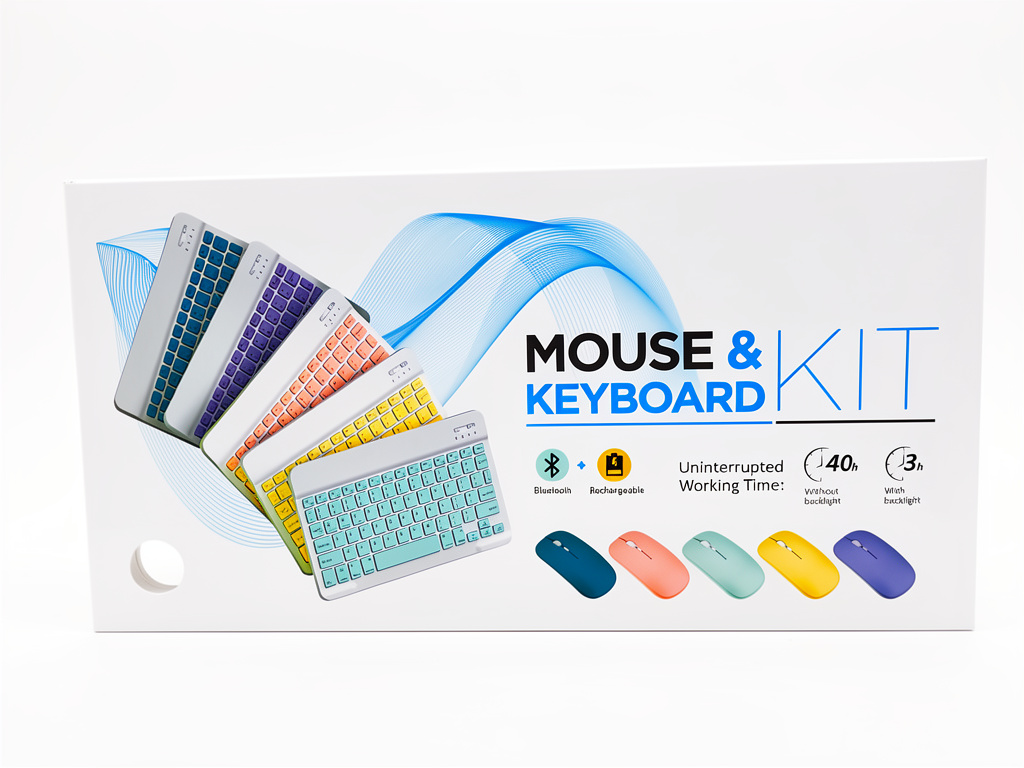 Mouse y teclado kit multicolor