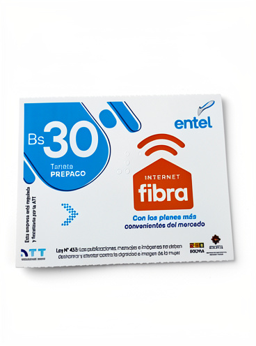 Tarjeta Entel 30 bs