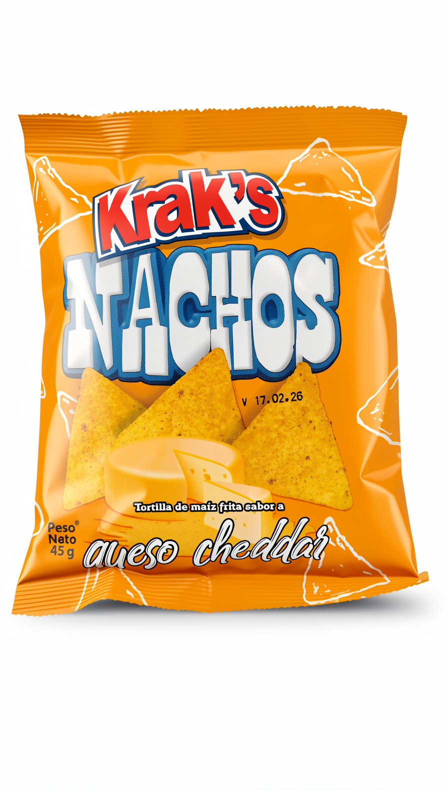 Nachos Kraks queso cheddar 45 gr