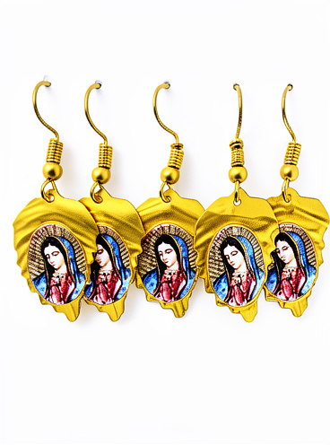 Aretes Virgen de Guadalupe (par)