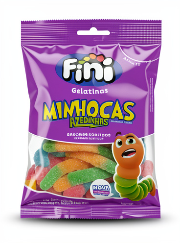 Fini gelatinas minhocas azedinhas 90 gr