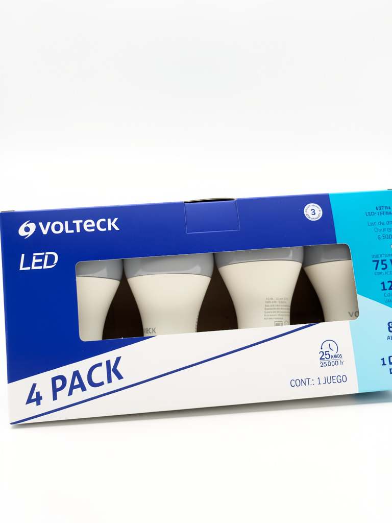 Volteck LED 4 pack blanco