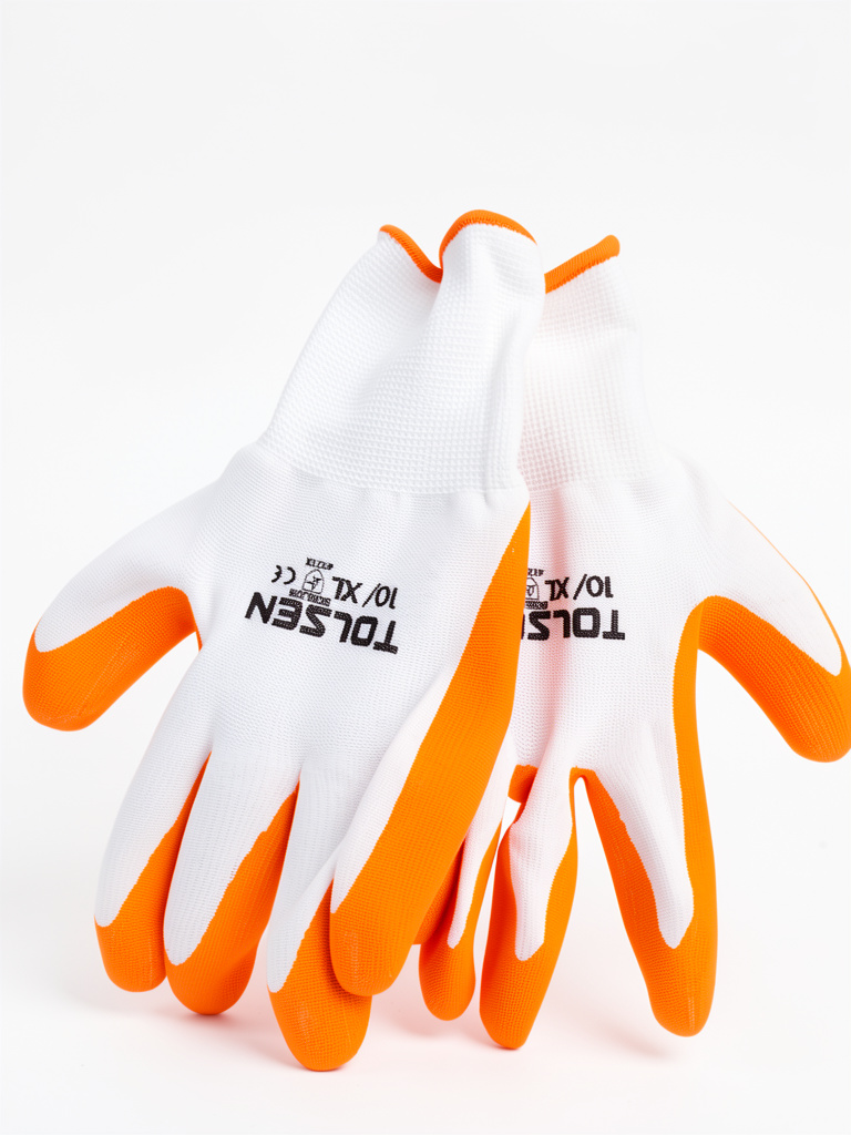 TOLSEN guantes blancos/naranjas