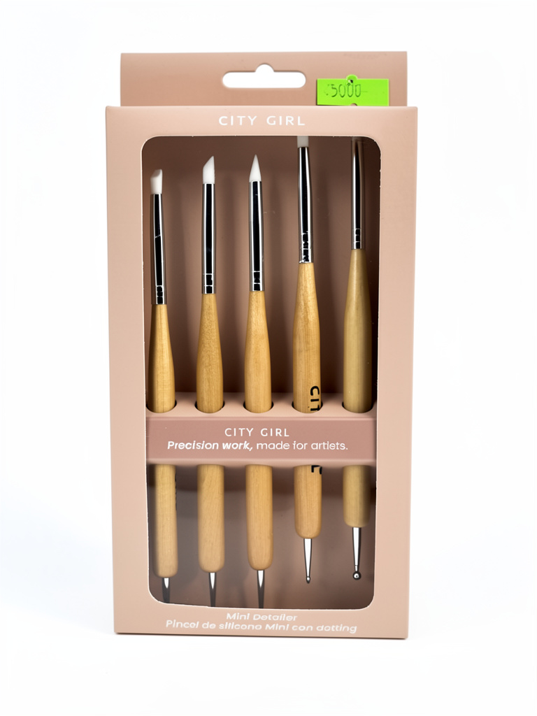 Set de pinceles de silicona + dotting x5 City Girl