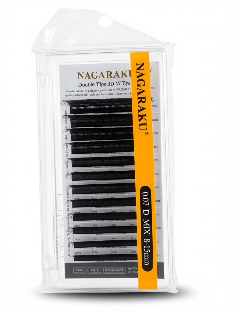 Pestañas Nagaraku double tips 3D W 0.07D mix