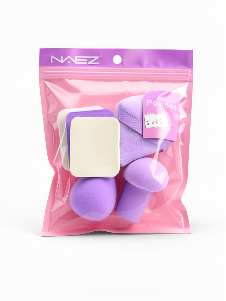 Set de esponjas de maquillaje Naez x8u (esponjas + borlas)