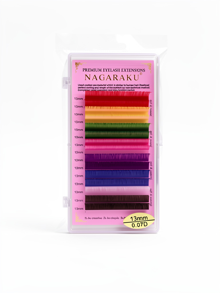 Pestañas Nagaraku de color medida única