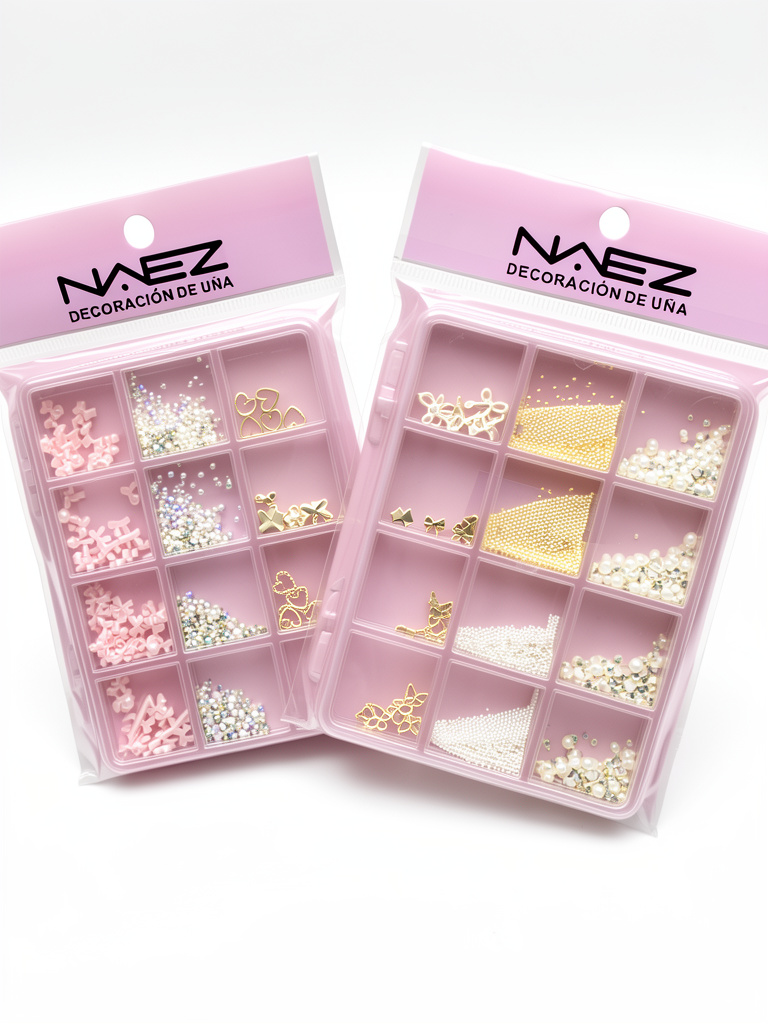 Decoracion surtida x12 Naez (caviar, perlas y moños)