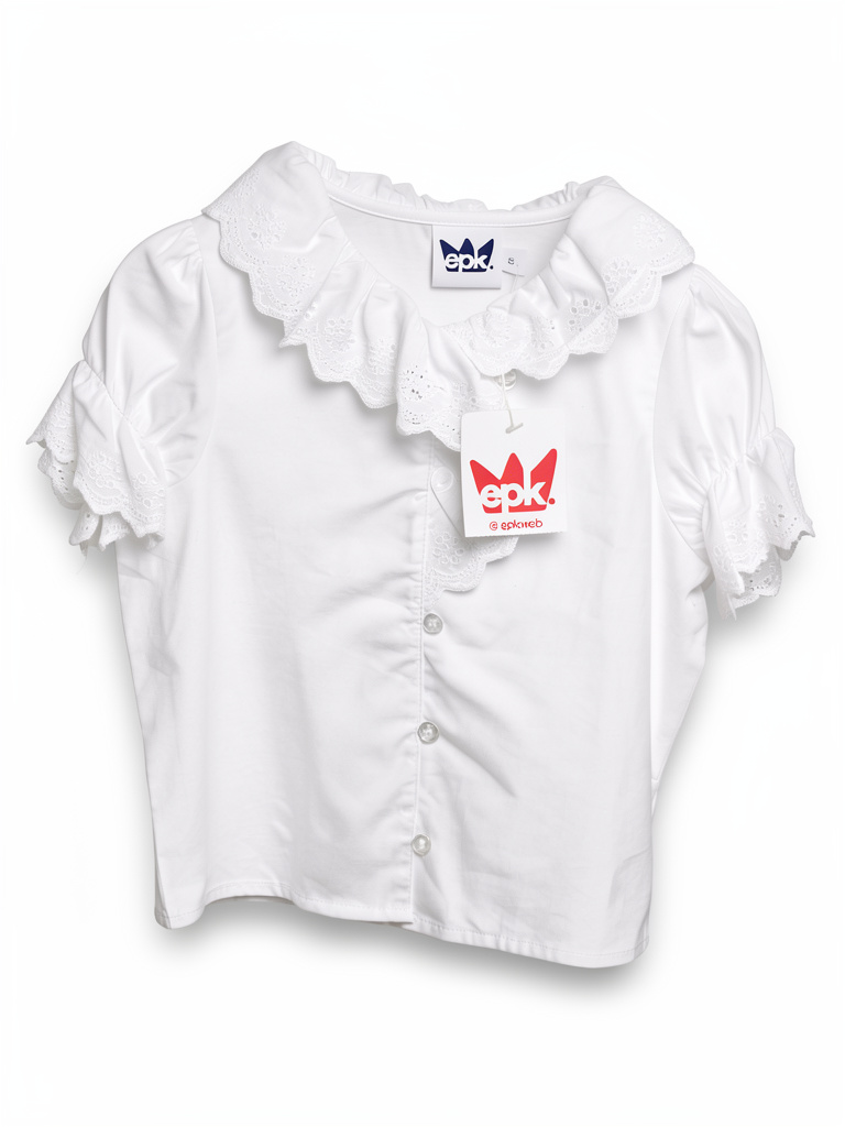 Camisa Blanca con Faralados niña EPK