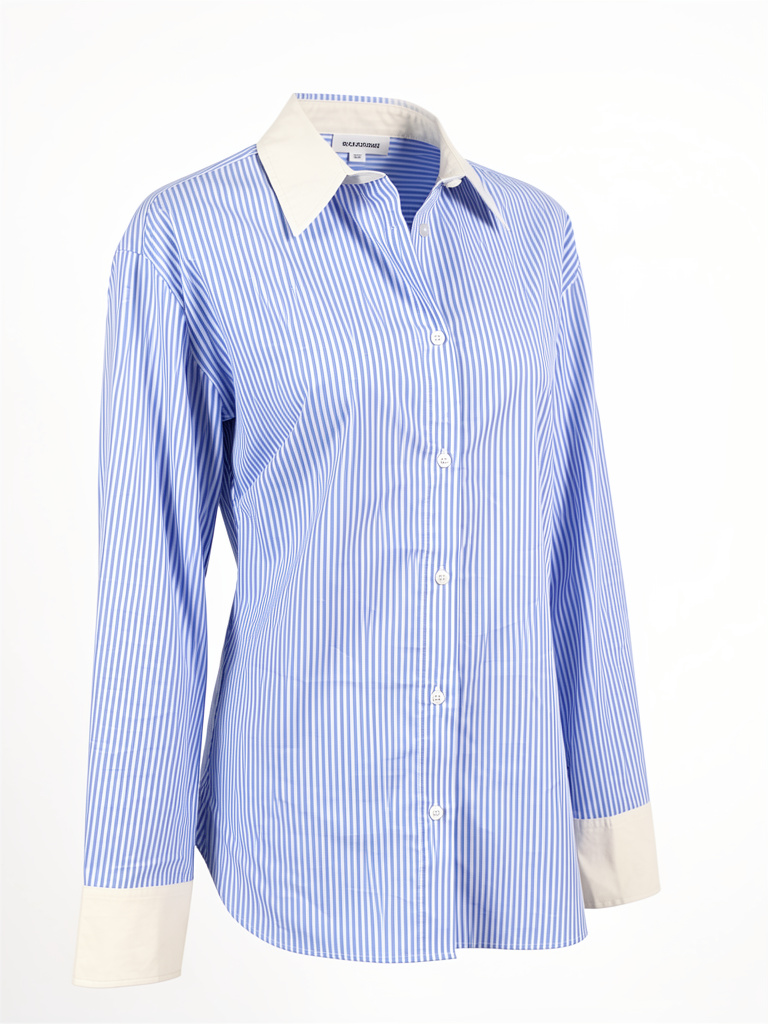 Camisa de Rayas azul con Blando de dama