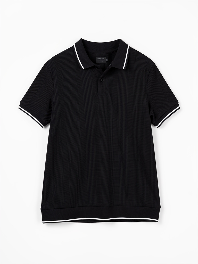 Chemise tela canalada con tiras en manga y cuello