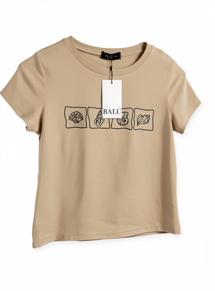 Basica Beige Estampada
