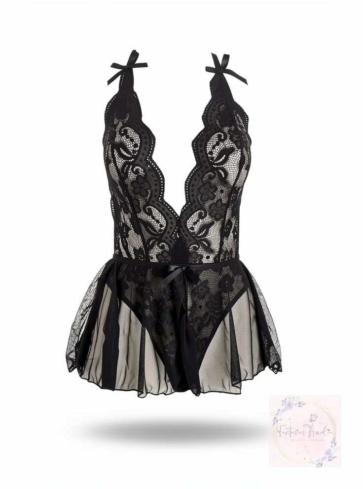 BODY ENCAJE TRANSPARENCIA NEGRA TALLA M