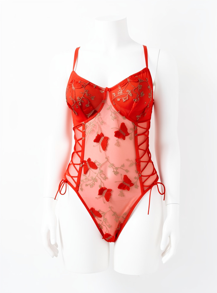 BODY ROJO TALLA M MARIPOSA