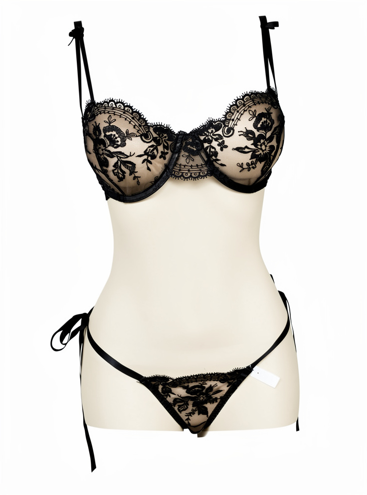LENCERIA NEGRA CINTA TALLA S