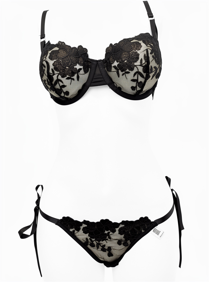 LENCERIA ENCAJE NEGRO TALLA S