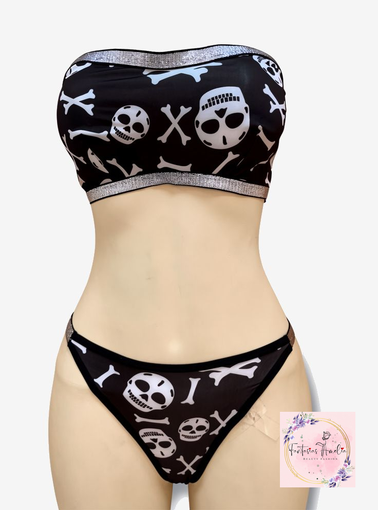 CONJUNTO TOP CALAVERA TALLA XL