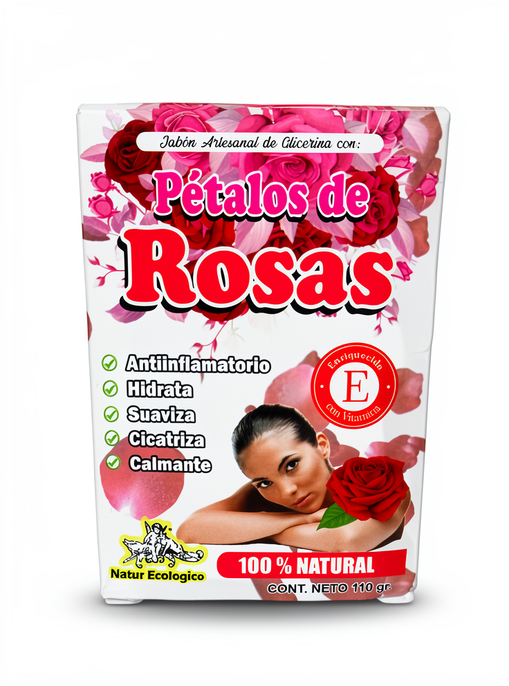 Jabón de ROSAS - Reforzado con Vitamina E - 110 gr.