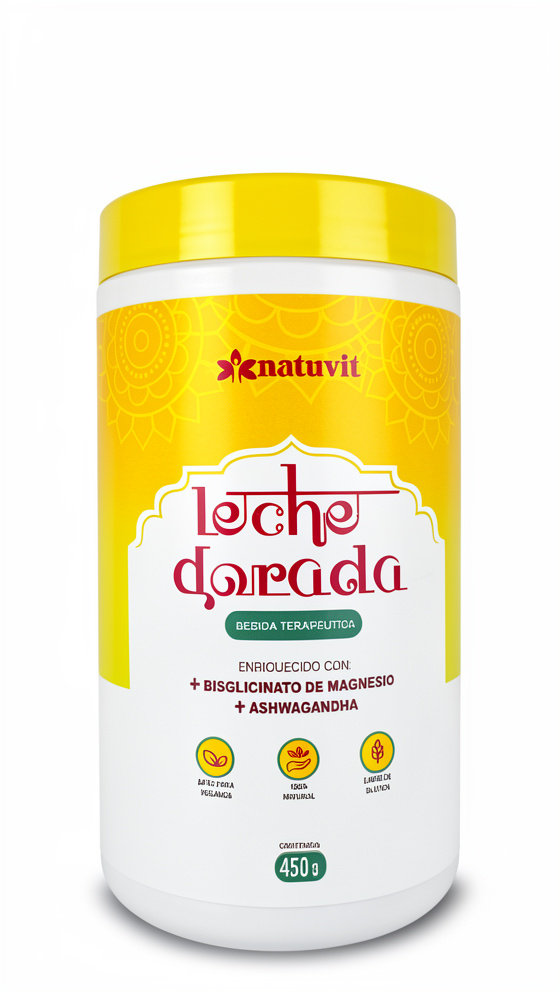 Leche Dorada + Bisglicinato de Magnesio + Ashwagandha en Polvo - 450 gr.