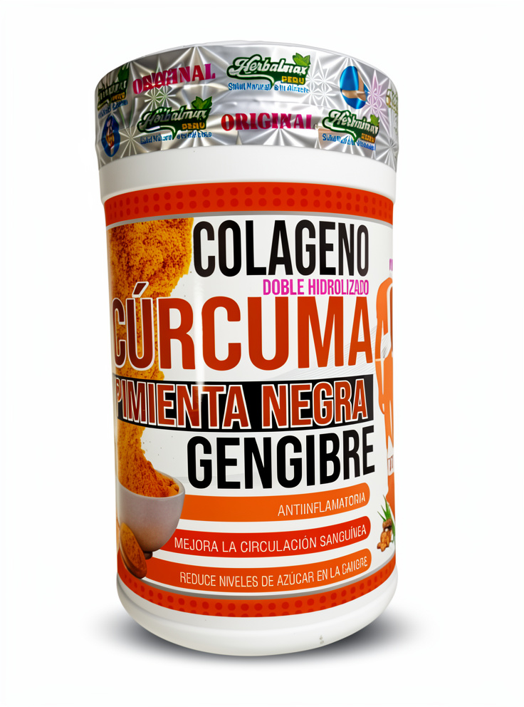 Colágeno Doble Hidrolizado + CURCUMA + PIMIENTA NEGRA + JENGIBRE - 1kilo