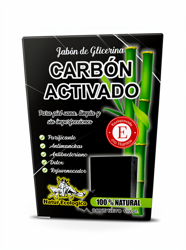 Jabón de CARBON ACTIVO + Vitamina E - 110 gr.