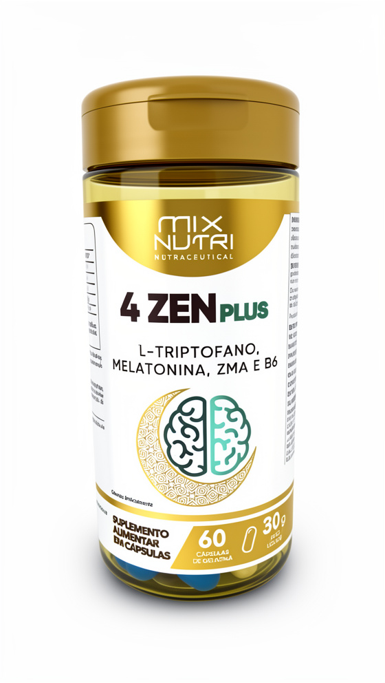 4 ZEN PLUS (L-Triptofano, Melatonina, ZMA e B6) - 60 cap.