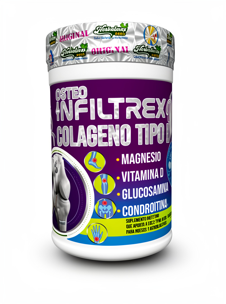 Colágeno tipo 2 - Osteo Infiltrex Plus + Condroitina + Glucosamina + Magnesio y Vitamina D - 1 kilo