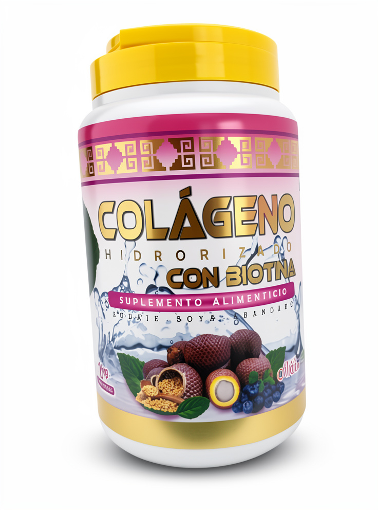 Colágeno Hidrolizado + BIOTINA + AGUAJE + SOYA + ARANDANO - 1kilo