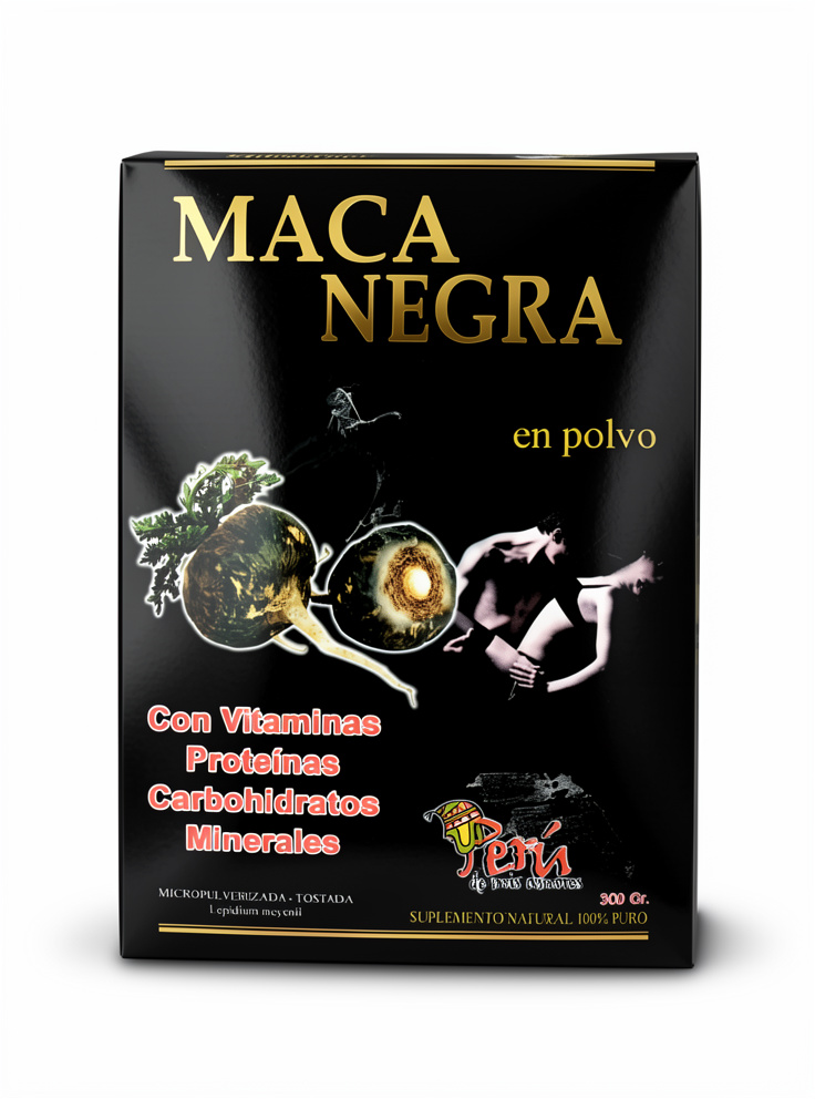 MACA NEGRA EN CAJA - 300 gr. en Polvo  6UNIDADES