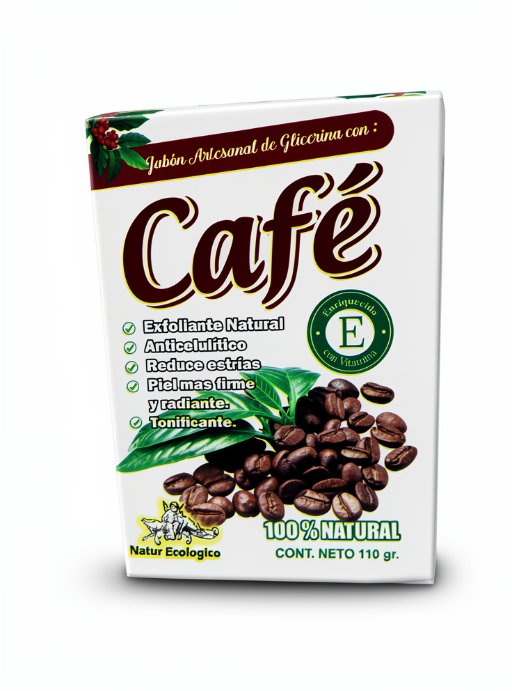 Jabón de CAFE - Reforzado con Vitamina E - 110 gr.
