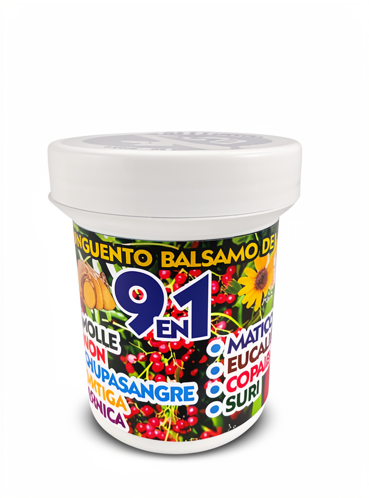 9 en 1 Molle - Kion - Chupa Sangre - Ortiga - Arnica - Matico - Eucalipto - Copaiba - Suri - Ungüento
