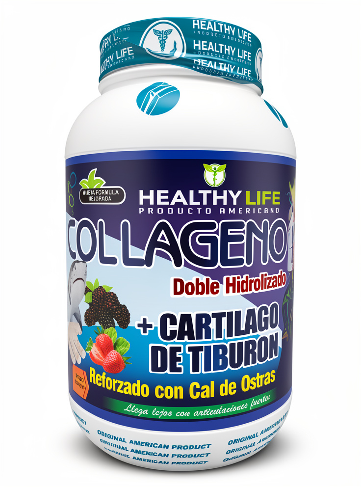 Colágeno Doble Hidrolizado + Cartílago de Tiburón (Reforzado con Cal de Ostras) - 2 kilos