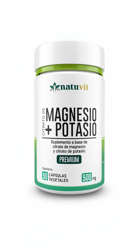 Citrato de Magnesio + Potasio - 90 cap. de 500 mg.