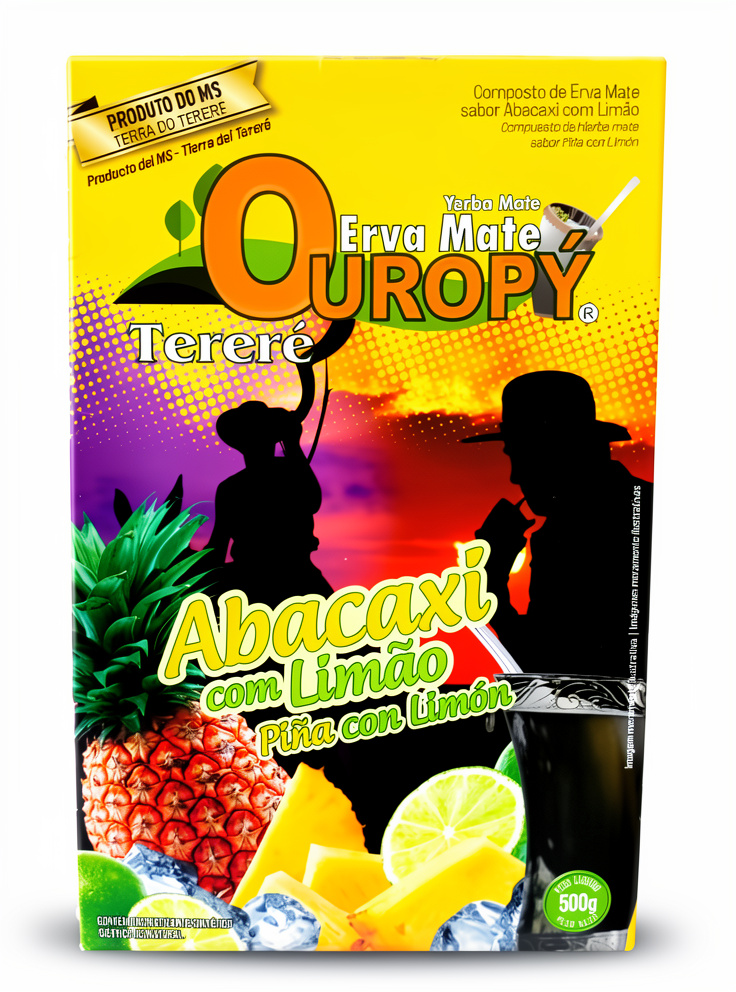 Erva Mate Ouropy en caja - PIÑA CON LIMON - 500 gr.