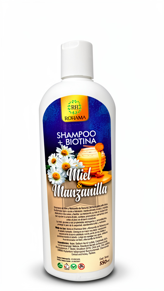 Shampoo + Biotina - Miel y Manzanilla 550 ml.