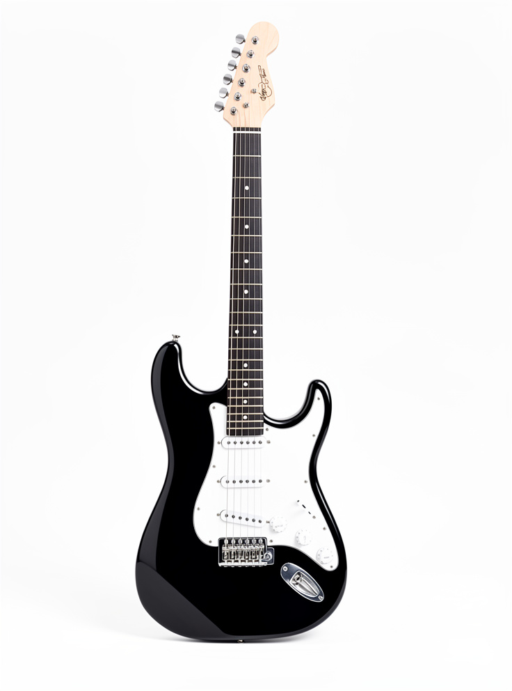 GUITARRA ELECTRICA NEGRA TIPO STRATOCASTER