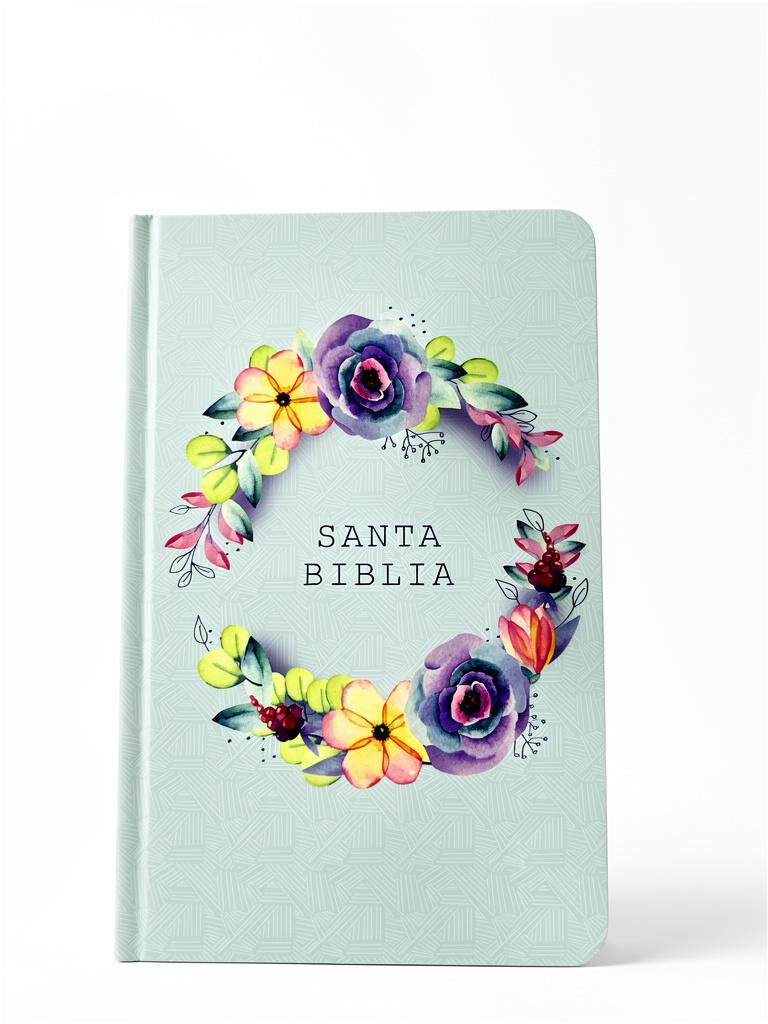 Biblia/ nombres de Dios/tapa dura/flores azules