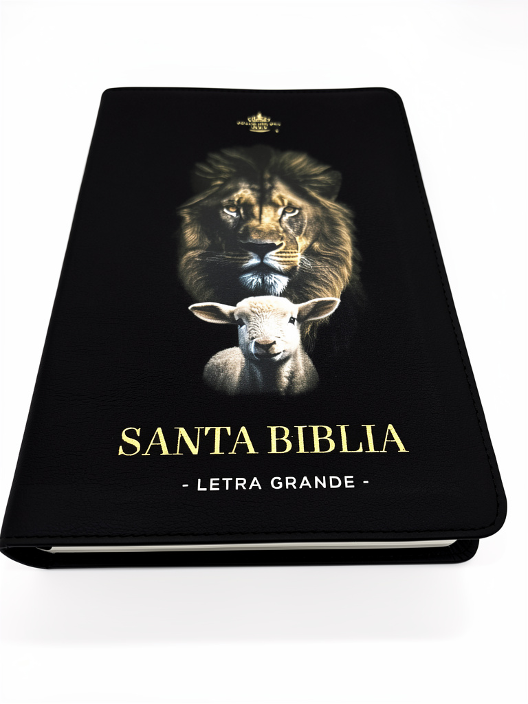 Biblia/ letra grande/ león cordero