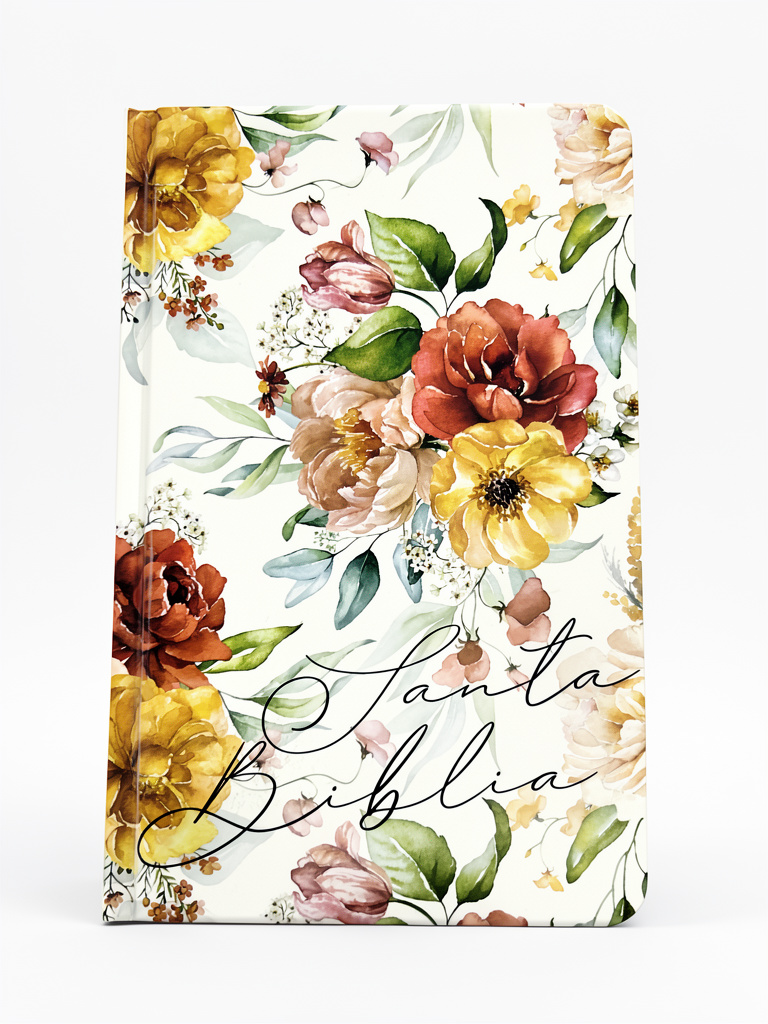 Biblia /tapa dura/canto pintado /flores