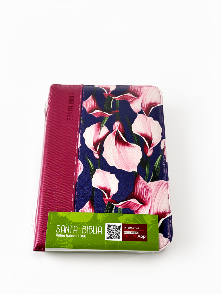 Biblia flores magenta/cierre