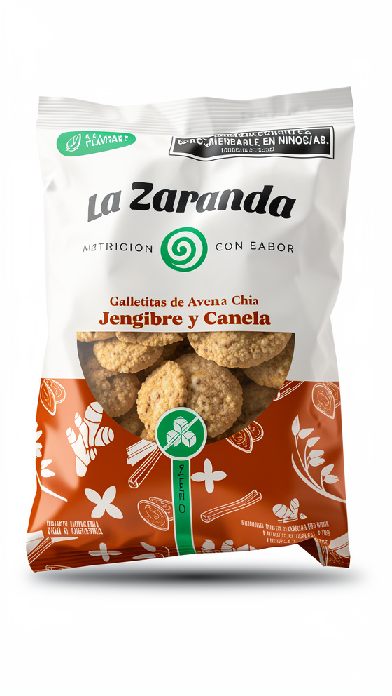 Galletitas de Avena Chia Jengibre y Canela La Zaranda