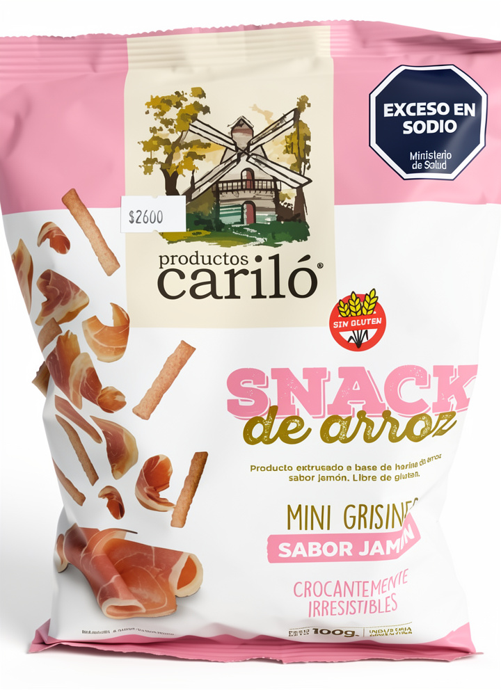 carilo snack de arroz sabor jamon