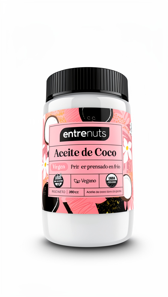 Aceite de Coco Virgen Prensado en Frio Entrenuts 360cc