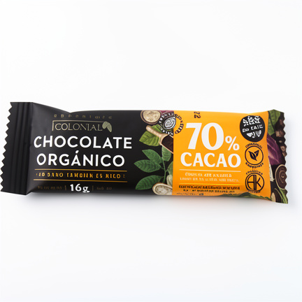 Chocolate organico colonial 70% 16gr