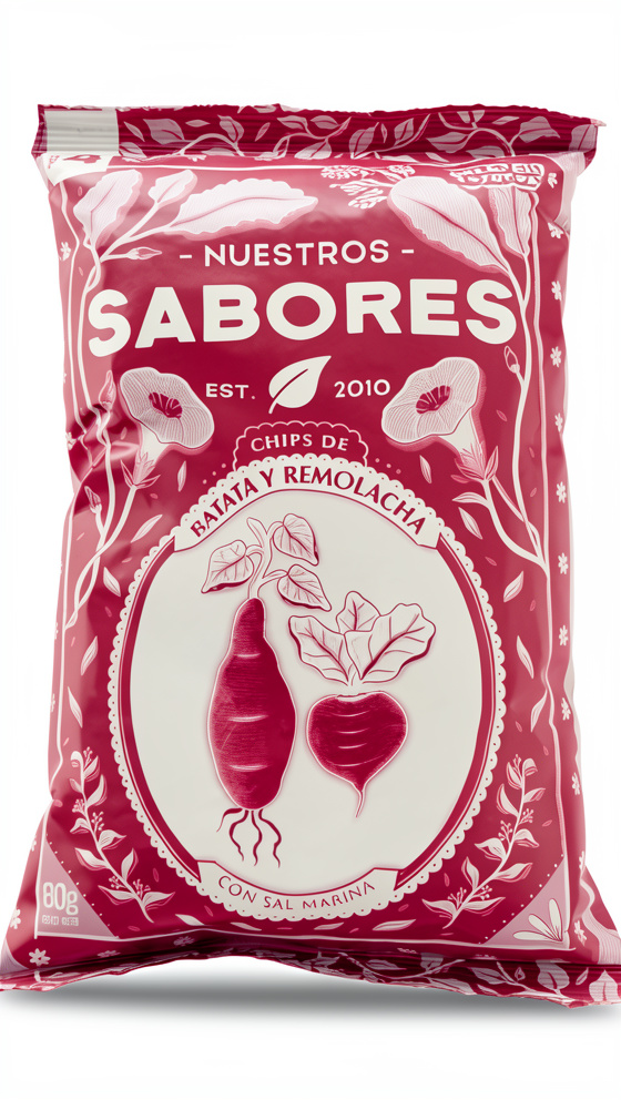 Nuestros Sabores chips batata y remolacha
