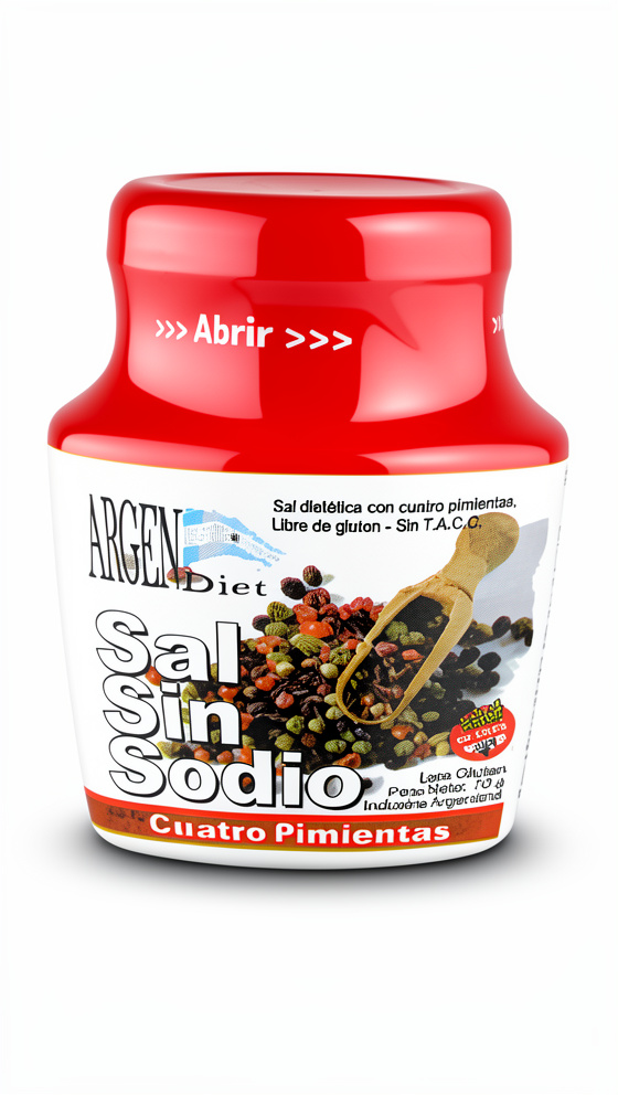 Sal sin sodio cuatro Pimientas
