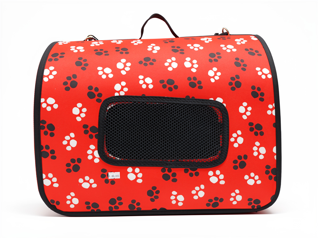 Morral rojo huellas mascota